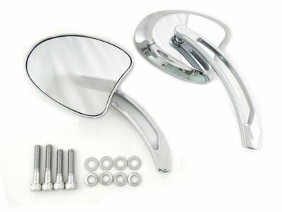Mini Tapered Mirror Set with Long Slotted Stem for Harley Davidson by V-Twin