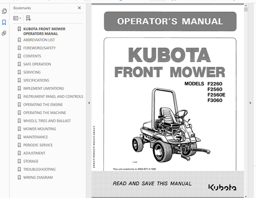 Kubota F2260 F2560 F3060 F3560 Tractor WSM Service Repair Manual on CD - Picture 4 of 5