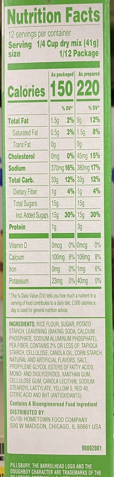 Pillsbury SIN GLUTEN Clásico Amarillo Premium Mezcla para Pasteles Caja de 17 OZ - PAQUETE DE 2 Foto 3 de 4