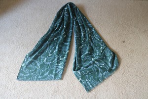 / Doriani Milano Women’s Dark Green & Gray Floral Scarf Shawl Made in Italy