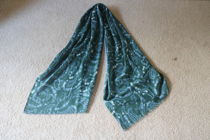 / Doriani Milano Women’s Dark Green & Gray Floral Scarf Shawl Made in Italy