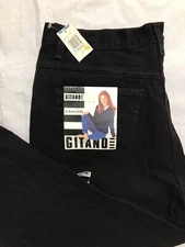 Vtg Gitano Jeans Plus Size 22W Petite Relaxed Fit Tapered Leg High Rise Black 