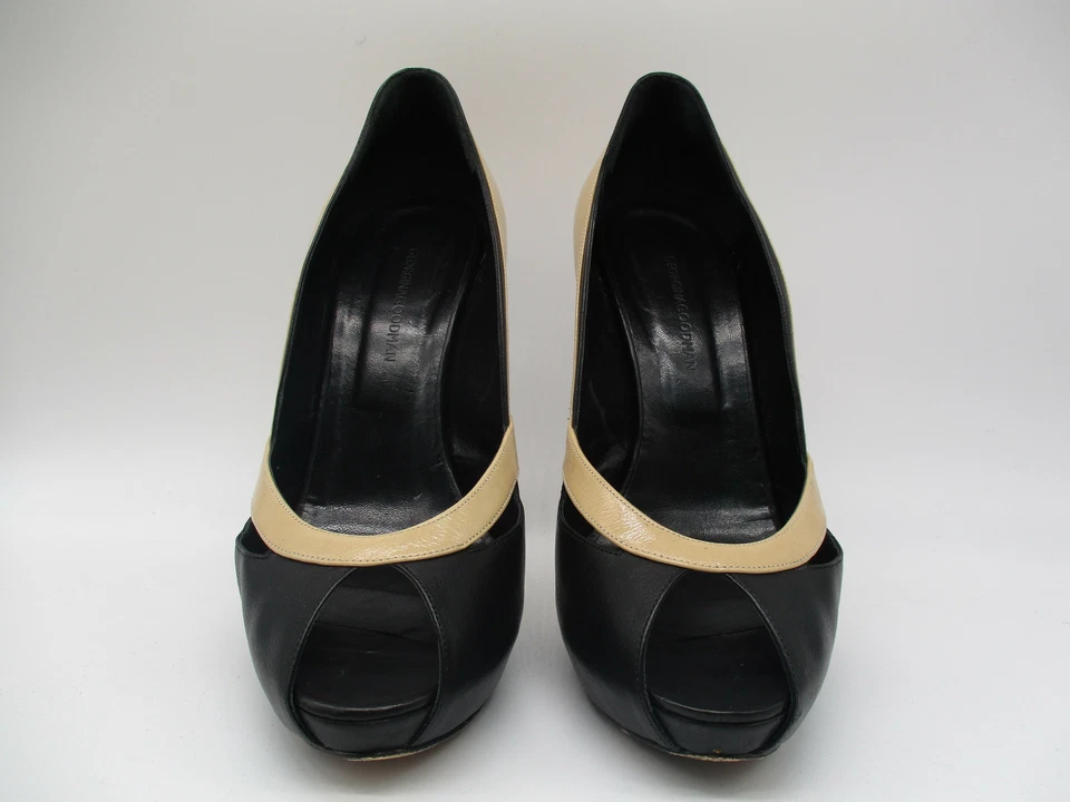 GEORGINA GOODMAN Daryl черный/бежевый с открытым носком платформе каблука насосы размер 40 - Изображение 4 из 4