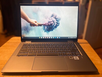 14 inch hp chromebook 2 in 1 laptop/tablet grey core i3 fingerprint 