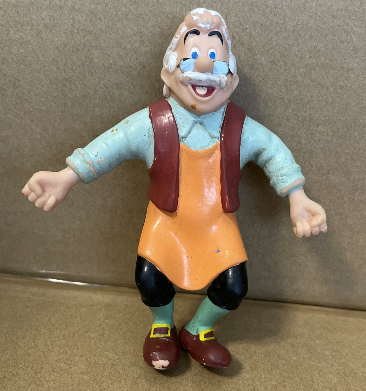 *RARE* Vintage Just Toys Walt Disney World WDW Pinocchio Geppetto Rubber Figure