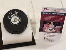 CAM FOWLER signed DUCKS puck JSA COA