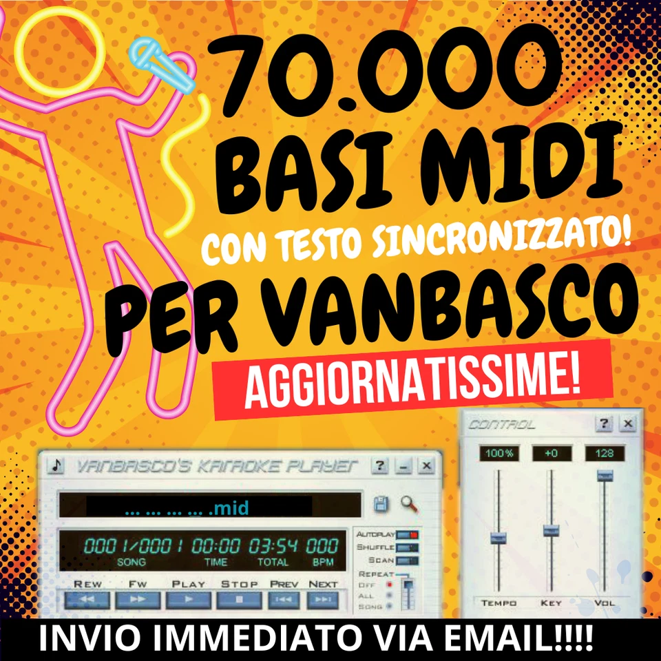 Archive 70000 MIDI Karaoke Bases FOR VANBASCO with Text UPDATED TO LAST 2025