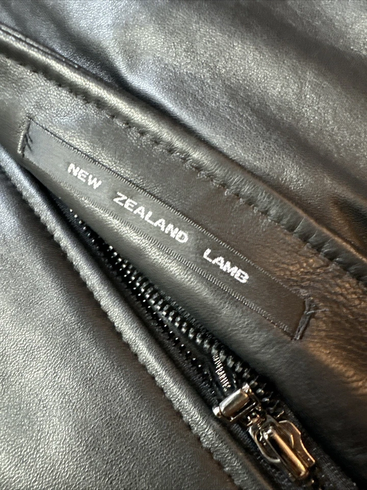 Jhane Barnes Leather Jacket Men’s 46 Long Black Soft New Zealand Lamb Rare! - Image 2 of 4