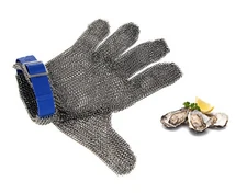 Euroflex: Stainless Steel Oyster Glove Size: L - Reversible Blue Band