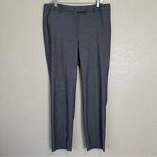 Talbots High Waist Navy Blue White Tweed Straight Leg Pants, Size 12