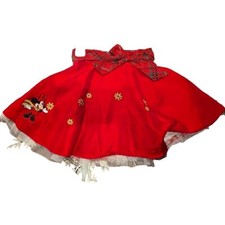 Disney Store Minnie Mouse Red Embroidered Party Skirt Size 5 6