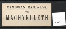 Cambrian Railways CR - Luggage Label (127) - Machynlleth
