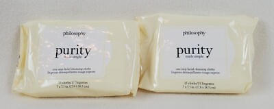 PHILOSOPHY PURITY Made Simple One-Step Facial Cleansing Cloths 2 Pack 15 ct. ea.