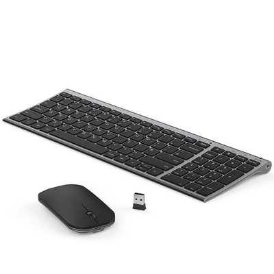 Wiederaufladbare kabellose Tastatur Maus, seenda Ultra Thin Leise USB Tastatur und