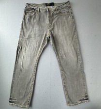 VINTAGE Akademiks Jeans Mens 38 Gray Baggy Wide Leg Loose Denim Y2K