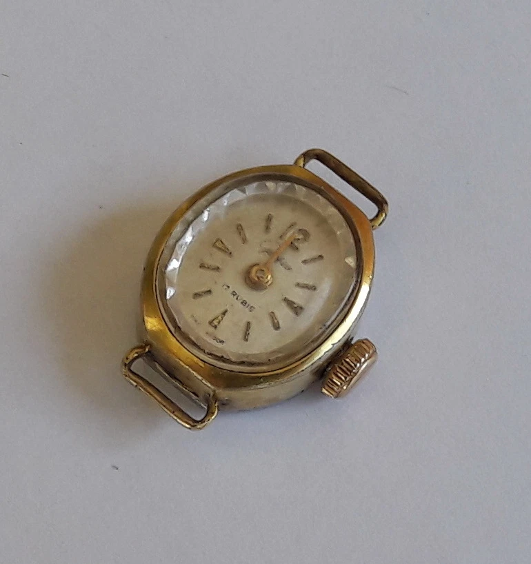 Reloj Pulsera Alemán Vintage GLASHUTTE Chapado en Oro Cuerda Manual Damas CAL.09-20 Foto 4 de 4