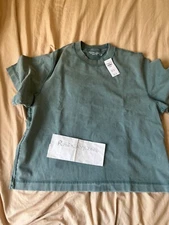 Abercrombie & Fitch Premium Essentials Cropped Tee T Shirt Turquoise Blue Vtg M