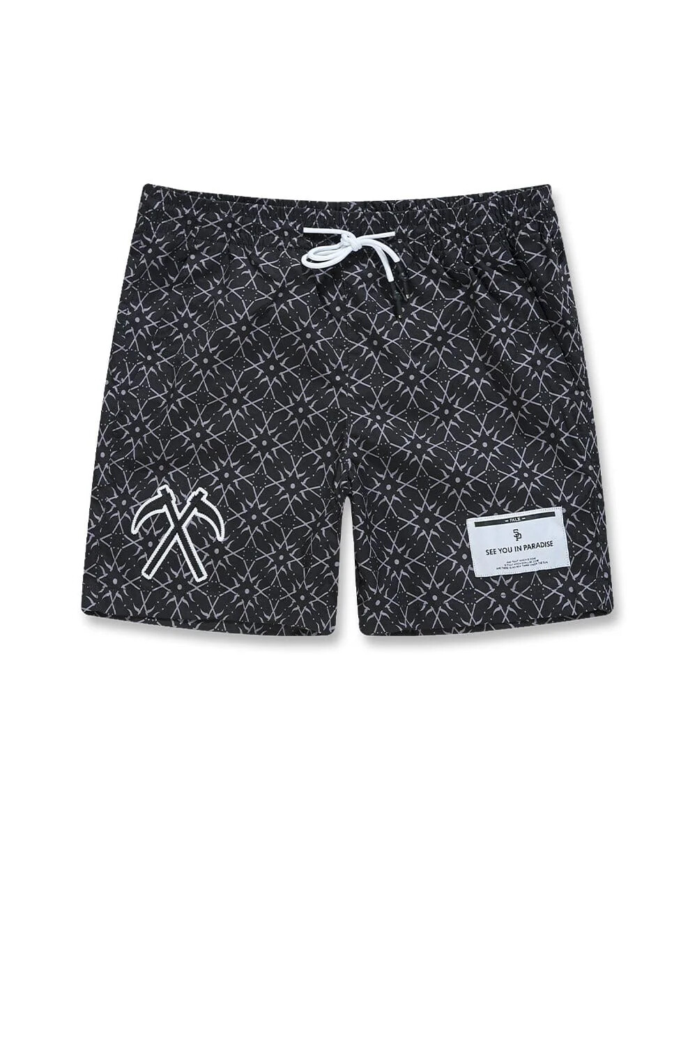 JORDAN CRAIG MENS BOARD GRAPHIC SHORTS BROOKLYN RETRO BLACK EE STYLE PATCH NEW