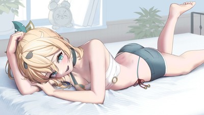 Anime virtual youtuber hololive kazama iroha blonde bed Play Gaming Mat Desk