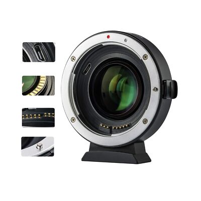 VILTROX EF-EOS M2 Auto Focus Lens Adapter 0.71x Reducer Speed Booster for Can...