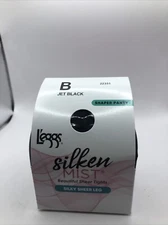 NIB Leggs Silken Mist B Jet Black Mist Control Top Silky Sheer Leg