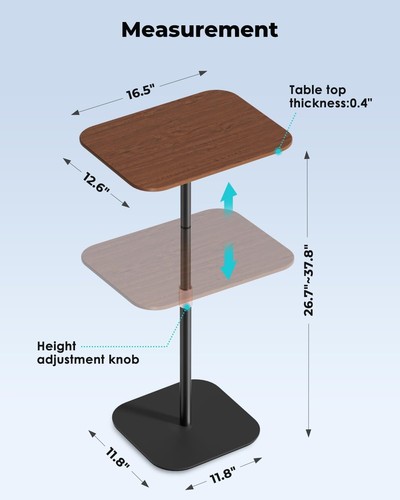 Floor Laptop Stand for Bed,Laptop Table,Small & Portable Standing Desk with Adju - Afbeelding 10 van 24
