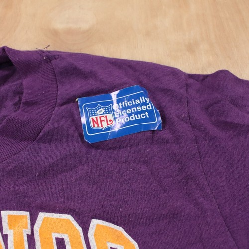vtg 90s usa made t-shirt LARGE 14-16 logo 7 minnesota vikings nfl football - Picture 3 of 5