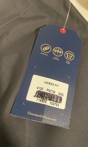 Cherokee Unisex Adult Scrub Pants Size Extra XXS Gray Drawstring New With Tags - Picture 12 of 12