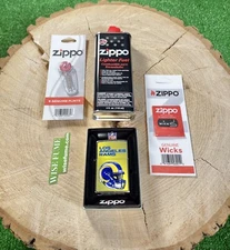 New Zippo Windproof Lighter NFL Los Angeles Rams + zippo Fuel+zippo Flints+Wick
