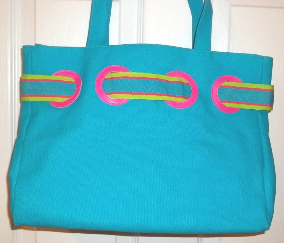 RALPH LAUREN~BOLSO DE HOMBRO AQUA~NUEVO Bolso de Mano de Bolsillo~AZUL~Beach TOTE Shopper Foto 3 de 4