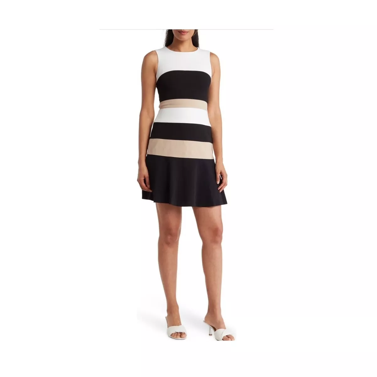 Tommy hilfiger colorblocked top fit & flare dress