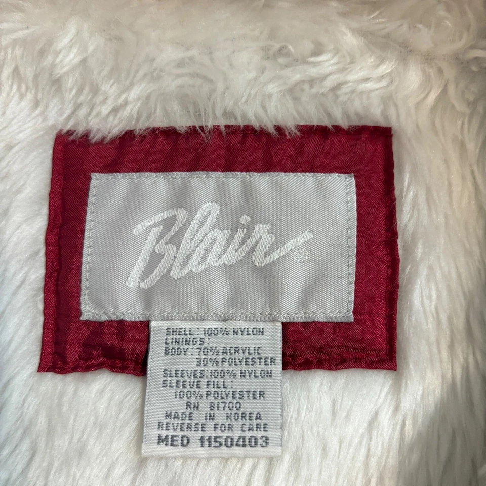 Chaqueta de invierno Blair forrada de piel sintética para mujer cremallera completa de nailon concha roja mediana Foto 3 de 4