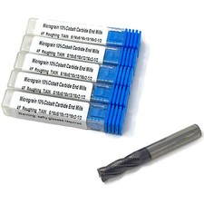 5pcs 5/16" Solid Carbide Roughing End Mills, 4 Flute, TiAlN Coated