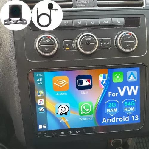Für VW Golf 5 6 Passat Touran Tiguan Android 13 Carplay Autoradio GPS Navi 2DIN - Bild 1 von 19