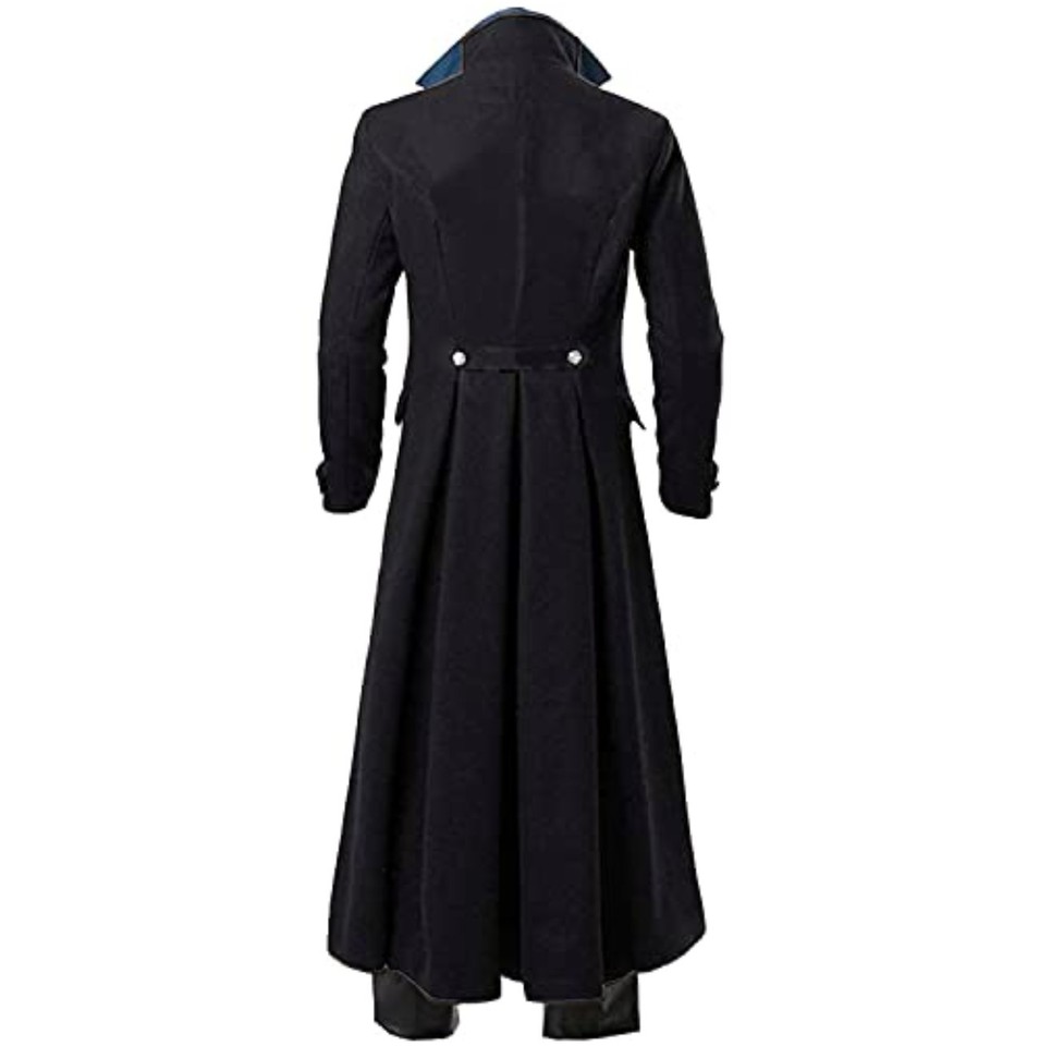 Mens Gothic Renaissance Trench Coat Jacket Steampunk Victorian Cosplay ...