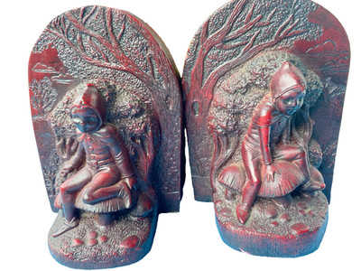 Vintage Elfe, Kobold Fee Figur Buchstützen.