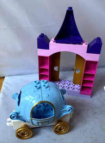 LEGO DUPLO  6153 & 6154 Cinderella&rsquo;s Castle And Carriage Sets 98% complete READ