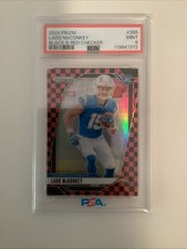 2024 Panini Prizm Ladd McConkey #365 Black & Red Checker Prizm (RC) PSA 9
