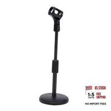 Desktop Microphone Stand, Upgraded Adjustable Table Mic Stand with Mic Clip