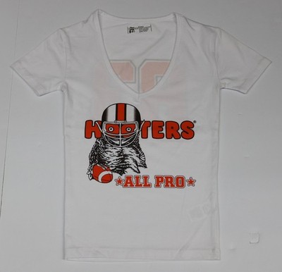 NEW HOOTERS AUTHENTIC RARE WHITE UNIFORM SLEEVE TOP FOOTBALL ALL PRO (S) SMALL