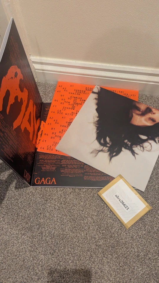 Liquid Filled Vinyl LP Orange And Black Bad World - Lady Gaga - Mayhem - Image 4 of 4