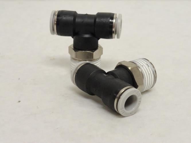209708 New-No Box; Festo QST-H-1/2-3/8-U-M Lot-2 T-Fitting 533264; 3/8"PTCx1/2NP