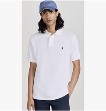 POLO RALPH LAUREN Men Custom Slim Fit Mesh Polo T-Shirt White M NWT