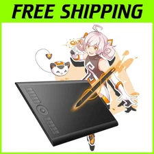 Touch Ring Graphics Tablet - 8192 Levels Stylus, 10 Hot Keys