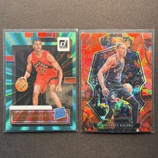 Christian Koloko 2 Card RC Lot Green Holo Rated Rookie Select Red Ice Raptors