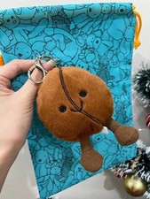 Jellycat Amuseables Coffee Bean Bag Charm Keychain Accessory NWT with Dust Bag