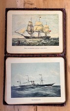 Win-El-Ware Vintage X6 Table Mats Nautical Shipping Ships