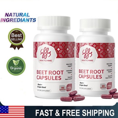 Beet Root 1800 mg Strength 20:1 Extract, 60 /90 Capsules Nitric Oxide Support