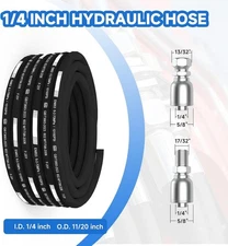 100Ft 2-Wire 1/4 Inch Hydraulic Hose 10150 PSI 4-Layer Braided, -22°F to 248°F