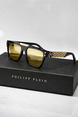 Designer Style Sunglasses  Black Gold Oversized Square Fashion Shades UV400
